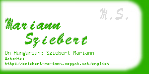 mariann sziebert business card